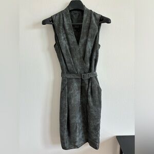 Pauw Amsterdam Dress Womens Size 1 Green Silk Belted Career City Workwear Office